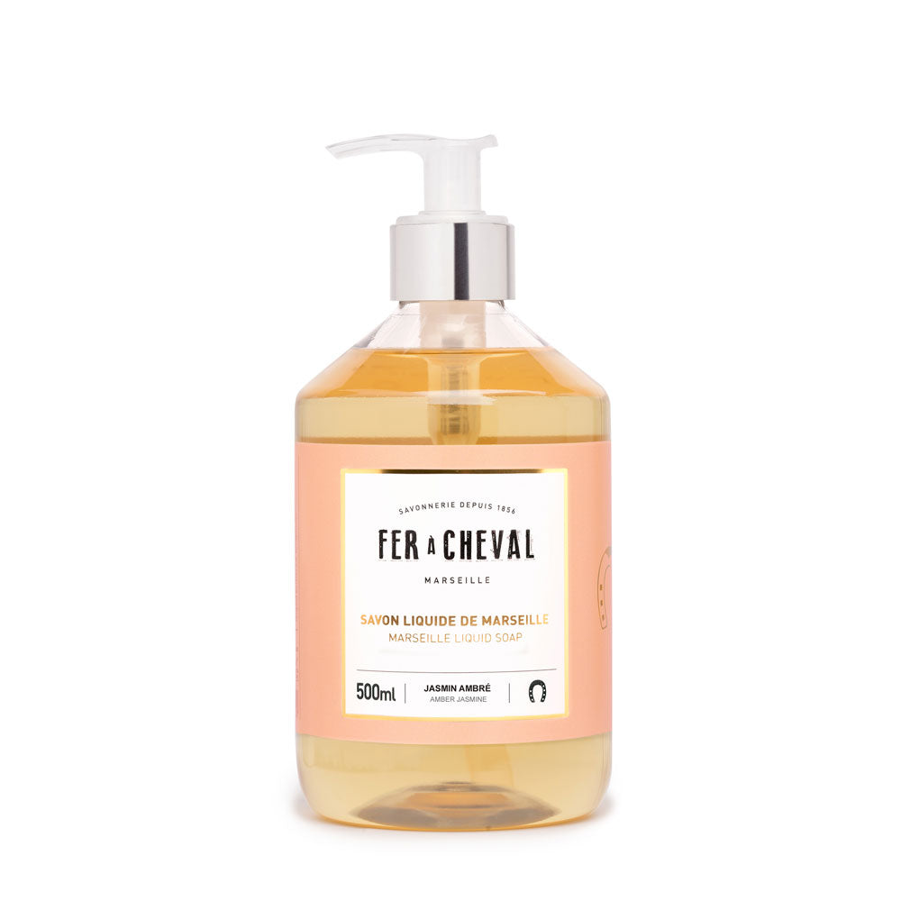 Marseille Liquid Soap, Amber Jasmine (SKU 425222), 16.9 fl oz / 500 ml