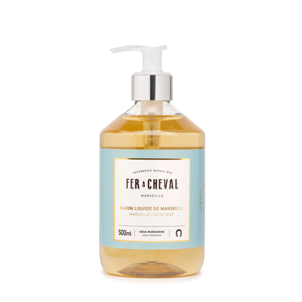 Marseille Liquid Soap, Aqua Mandarin (SKU 026226), 16.9 fl oz / 500 ml